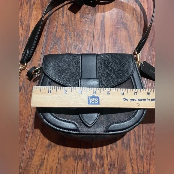 Coach Georgie Saddle bag—a small purse. Black and brown, classic C coach… - Picture 11 of 13